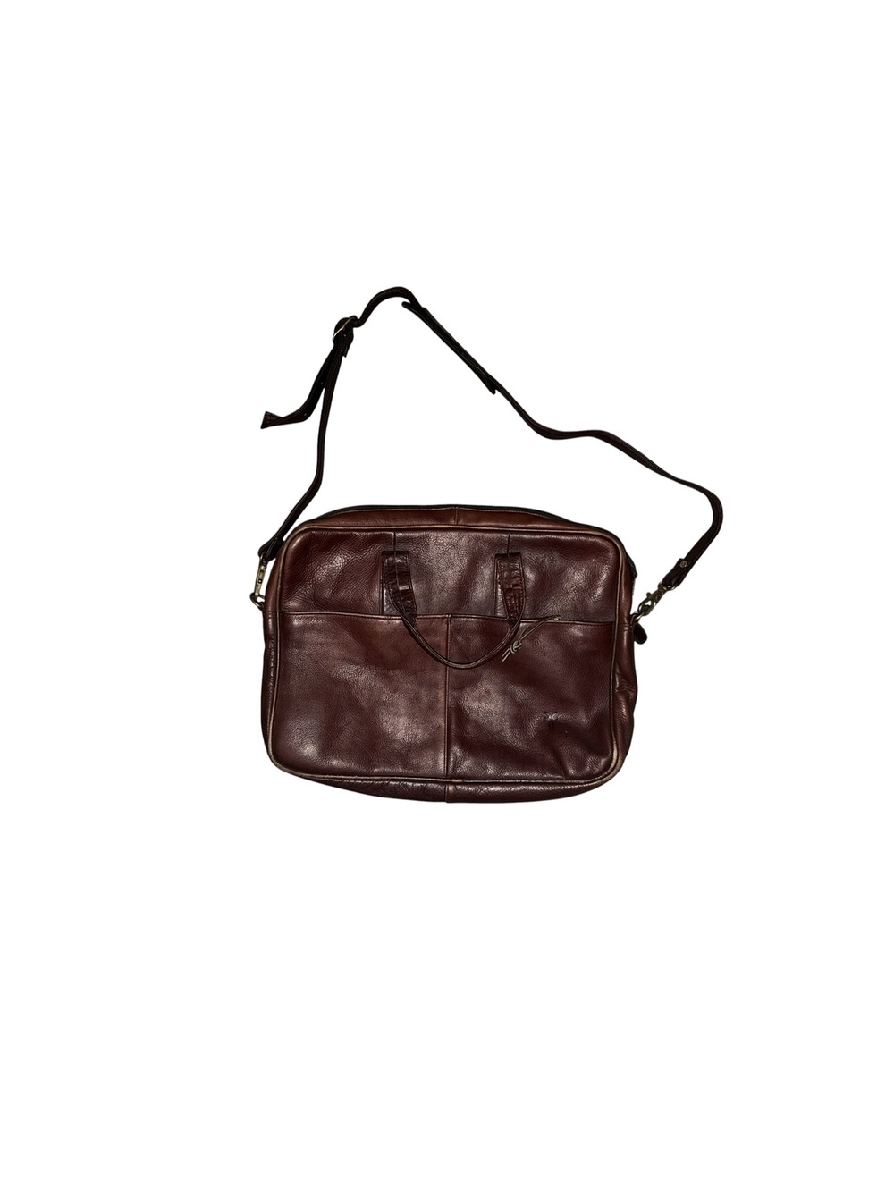 Vintage Frye Leather  16.5” x 10” x 2.5” | Double Handle Zip Top Laptop Bag
